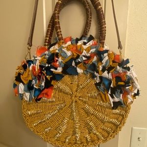 Sam Edelman Kiran Straw Round Canteen Tote